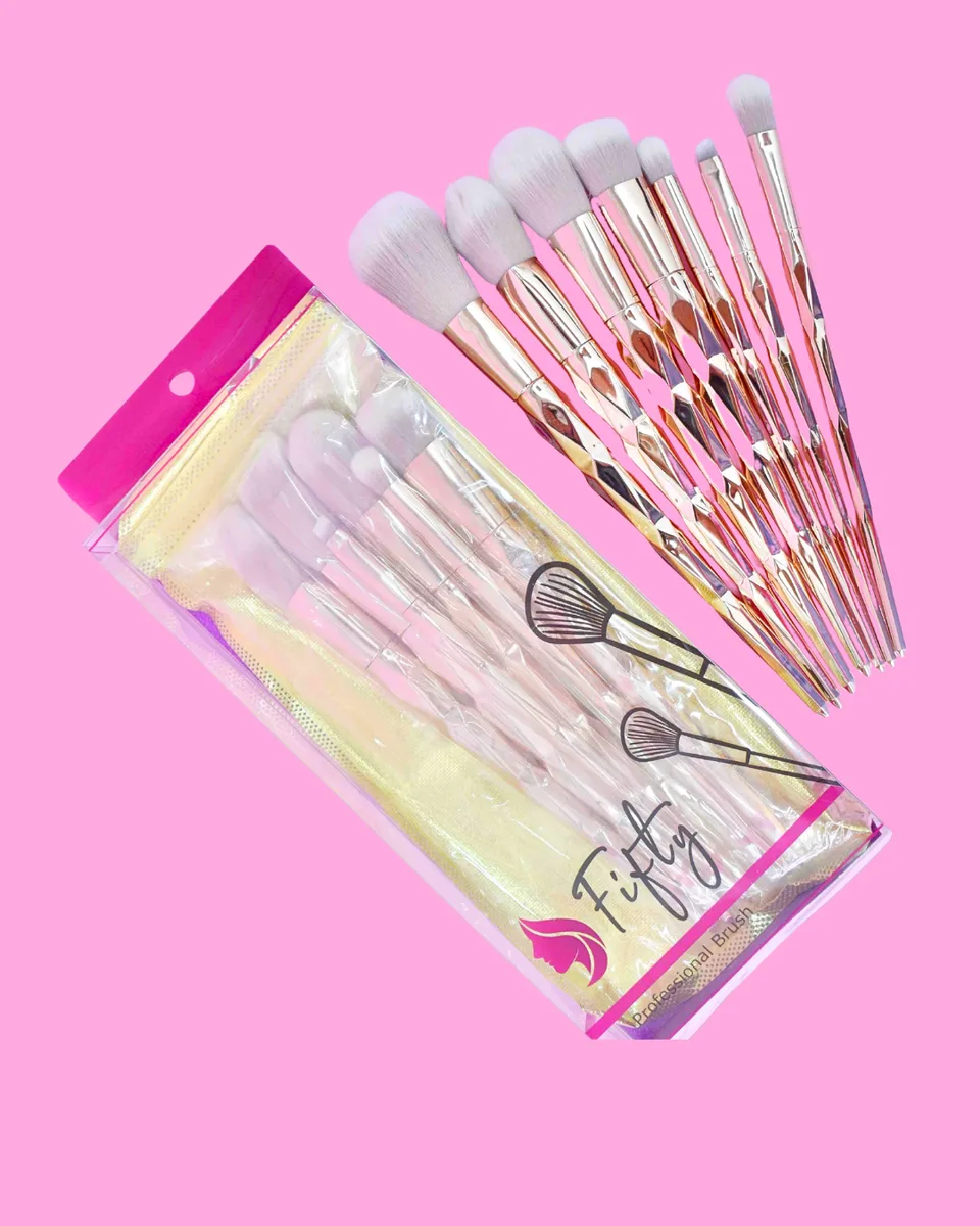 Brochas diamante rosa x7 — foto 1